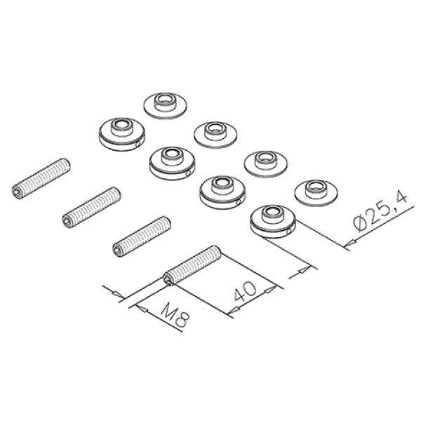 Montage-Set (4 Stück) - 25,4 mm